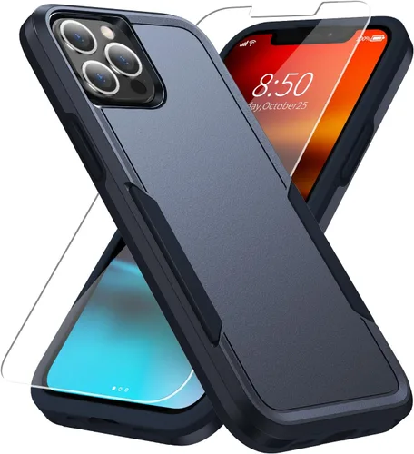 Miniatura 26 de Funda para iPhone 12 Pro Max, con protector de pantalla, [probada contra caídas de grado militar], resistente, resistente, a prueba de golpes