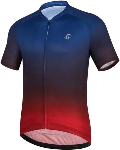 Miniatura 2 de ROTTO Camiseta de ciclismo de manga corta para hombre, color degradado, serie Pro con bolsillo trasero con cremallera, L