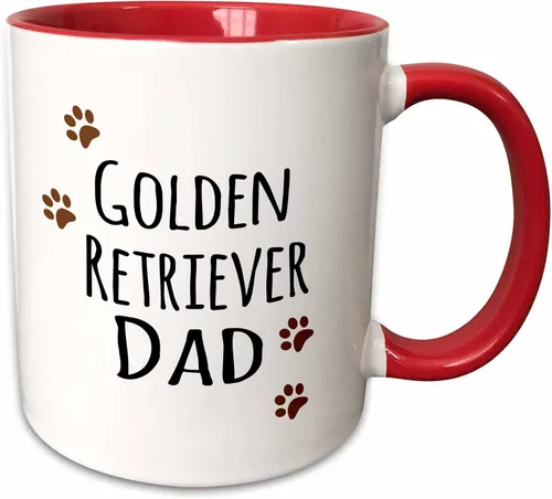 Miniatura 9 de 3dRose (mug_153915_4) Golden Retriever Dog Dad - Perro por raza - huellas marrones - amante de los perritos - amor orgulloso del dueño de mascotas