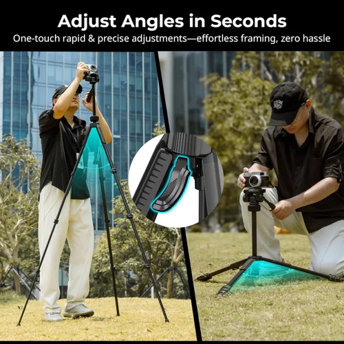 Miniatura 3 de SmallRig Soporte de trípode para cámara de 71" AP-21, trípode de viaje para iPhone y cámara para Canon para Nikon con soporte para teléfono y bolsa