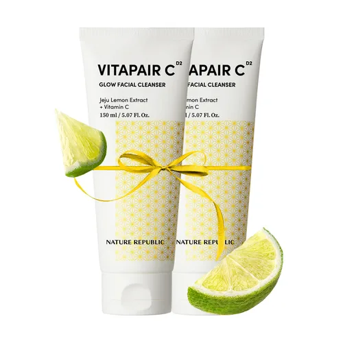 Nature Republic Vitapair C Glow - Limpiador facial con vitamina suave, hidratante, refresca la piel, limpiador natural suave, removedor de