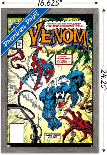 Miniatura 3 de Trends International Marvel Comics - Póster de pared Venom: Lethal Protector #5, 22.4 pulgadas de largo x 14.7 W, versión enmarcada de madera