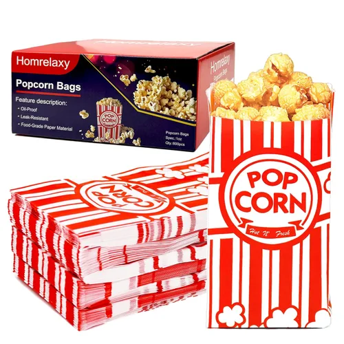 Miniatura 9 de Homrelaxy 1200 bolsas de papel para palomitas de maíz, bolsas de palomitas de maíz de 1 onza para porciones individuales, mangas de maíz a granel