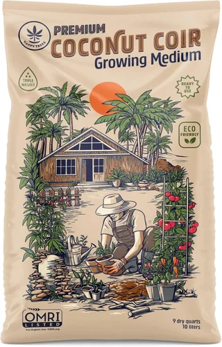 Happy Trees Coco Coir Fibra de Coco Suelta Medio de Cultivo, Mezcla para Macetas, Inicio de Semillas, Calidad Premium, Triple Lavado para Baja