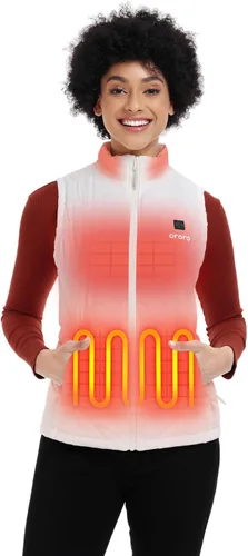 ORORO - Chaleco térmico ligero, chaleco calefactable, con batería, para mujer