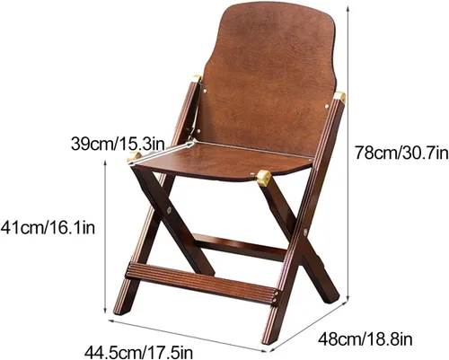Miniatura 3 de Silla de comedor plegable de mediados de siglo, sillas plegables de madera maciza, silla de gravedad cero para patio, porche, fiesta, evento (negro)