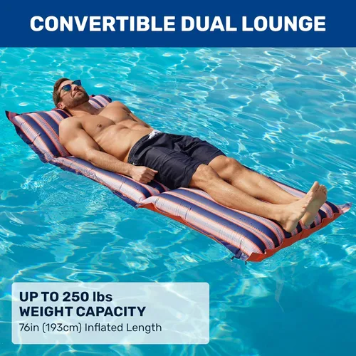 Miniatura 2 de Aqua - Flotador de piscina plegable y go 3 en 1, tapete y tumbona para piscina, tapete acolchado para tierra o agua con correa de transporte, varios