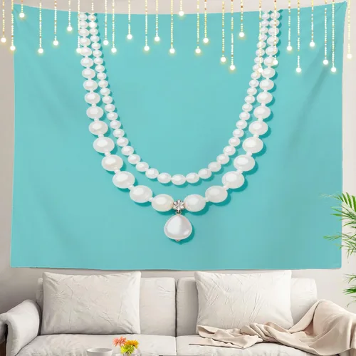 Miniatura 111 de Shrahala Tapiz de pared azul brillante, acuarela azul degradado para colgar en la pared, tapiz grande decorativo de fibra de poliéster, dobladillo