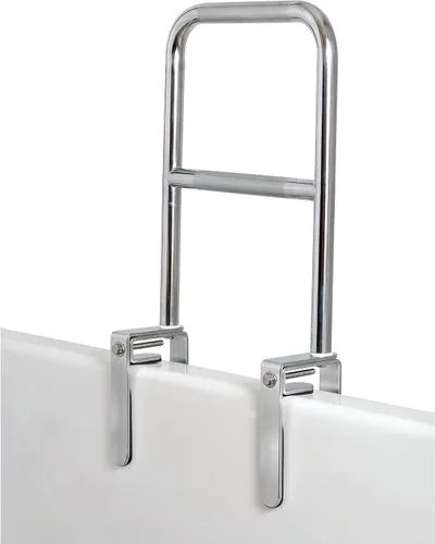 Miniatura 10 de Carex Barra de agarre Tri-Grip para bañera con acabado cromado, barra de agarre para bañera para personas mayores y discapacitados, marco