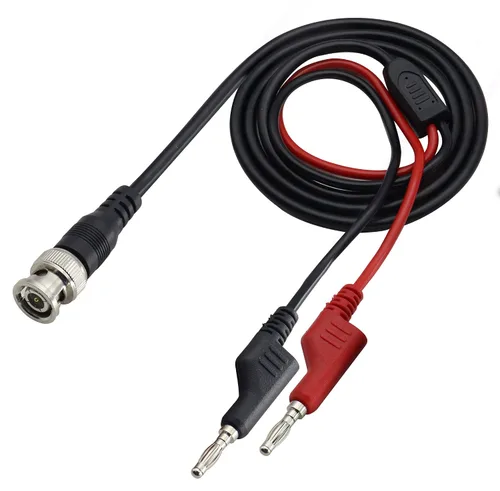 Miniatura 2 de Cable de prueba BNC a doble enchufe de plátano, cable coaxial BNC a prueba de apilamiento dual, cable BNC macho a cable de prueba de enchufe macho