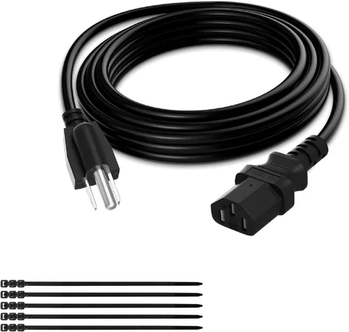Miniatura 15 de Elecan Cable de alimentación de repuesto de 3 clavijas de 50 pies, cable de alimentación flexible y duradero a prueba de calor para dispositivos CA