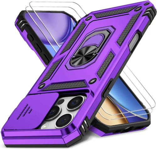 Miniatura 36 de Funda HakkTaoo para iPhone 13/iPhone 14 de 6.1 Pulgadas con Funda Deslizante para Cámara + Protector de Pantalla (2 Paquetes), Funda Protectora a