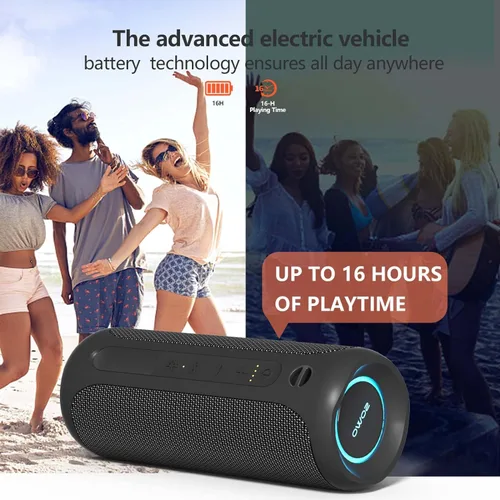 Miniatura 4 de Altavoz portátil inalámbrico, altavoz Bluetooth impermeable IPX7, sonido estéreo fuerte de 25 W, tecnología Bassboom, emparejamiento TWS, micrófono