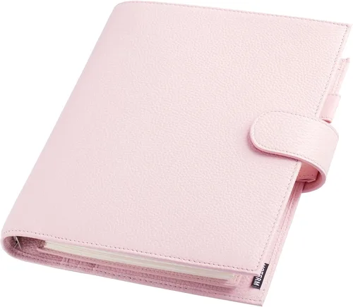 Miniatura 16 de Moterm A5 Luxe Rings Planner - Organizador de carpeta de cuero genuino (Pebble-Negro, argolla de 1.18 pulgadas (30 mm))
