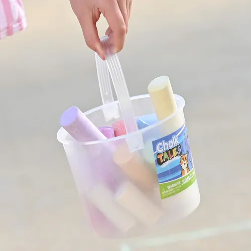 Miniatura 4 de Sunny Days Entertainment Juego de tizas para acera para niños con almacenamiento, lavable, de colores gigantes para jugar al aire libre y arte