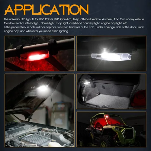 Miniatura 4 de Nirider Luz Interior UTV Universal Montaje en Barra Antivuelco Luces LED Luces de Jaula Antivuelco Utilitaria Luz Interior de Cúpula de Cortesía