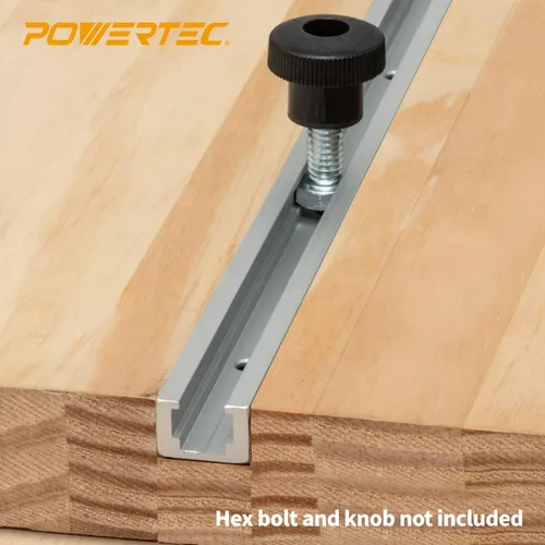 Miniatura 5 de POWERTEC 71351-P2 T-Track 48 pulgadas Heavy Duty Montaje especializado en riel de ranura en T para pernos hexagonales de 1/4"-20, 2