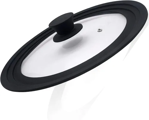 Miniatura 9 de Tapa universal para olla, tapa de sartén para utensilios de cocina de 7, 8 y 9 pulgadas, vidrio templado con borde y mango de silicona resistente al