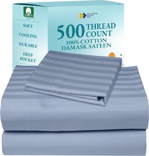 Miniatura 44 de Sábanas de algodón tamaño King dividido para cama ajustable, satén de algodón 100% con 500 hilos, ajuste ceñido, juego con sábanas bajeras Twin-XL
