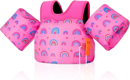 Miniatura 15 de MoKo Chaleco de natación para niños pequeños de 13-30/20-50/22-66 libras, flotadores de brazo de natación de dibujos animados, alas de agua