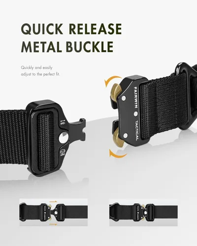 Miniatura 2 de Fairwin - Cinturón táctico de seguridad de 1.7 pulgadas de nailon para hombre con hebilla de liberación rápida de alta resistencia con anillo en V