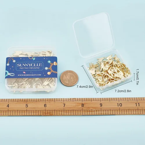Miniatura 7 de SUNNYCLUE 1 caja de 36 piezas de 6 estilos de dijes contra el mal de ojo, gesto de mano, dije de victoria para hacer joyas, dijes, collares, aretes