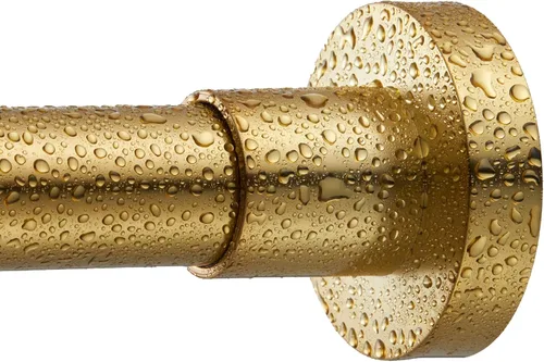 Miniatura 2 de Barra de cortina de ducha dorada - Sin taladro, barra de ducha de tensión por resorte antideslizante para ventana o baño, 27-43 pulgadas, acero