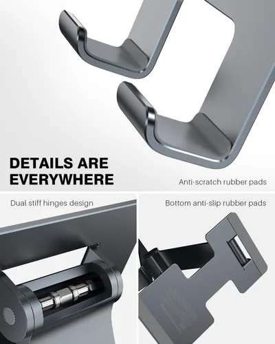 Miniatura 6 de Anozer Soporte para tableta, soporte ajustable para tablet de escritorio, plegable para iPad Air 5/4/Mini 6/Mini 5/10.2/Pro 12.9/Pro 11, monitor