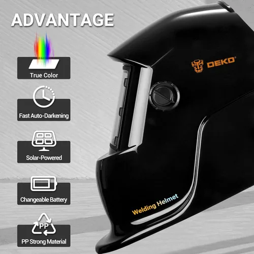 Miniatura 4 de Casco de soldadura oscurecimiento automático: DEKORPO Verdadero Color Solar Powered Auto Oscurecimiento Soldador Máscara Capucha Cascos