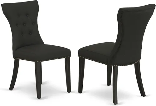 Miniatura 4 de East West Furniture DLGA5-ABK-24 - Juego de mesa y sillas de cocina de 5 piezas, incluye una mesa de comedor redonda con gotas y 4 sillas de comedor