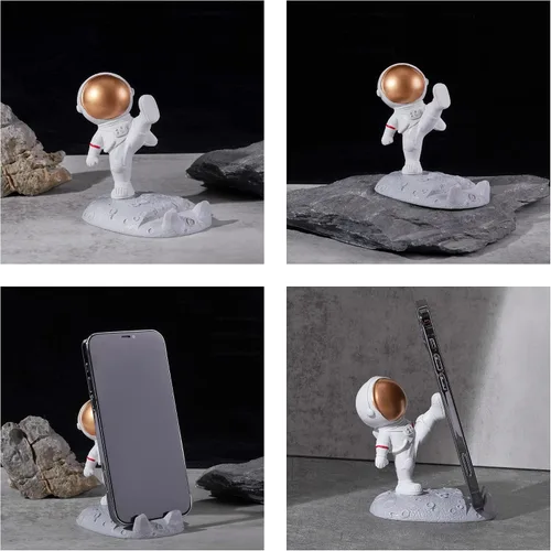Miniatura 4 de Soporte de teléfono celular astronauta creativo Spaceman para adornos de escritorio, pierna pateada