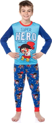 Miniatura 7 de Komar Kids Ryan's World Super Hero - Conjunto de pijama de manga larga para niños