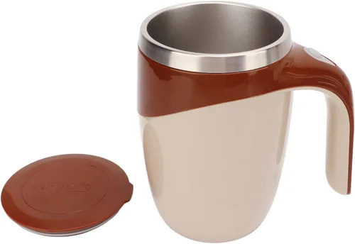 Miniatura 6 de Taza de café con agitación magnética automática de 12.8 fl oz, taza de acero inoxidable para café, té, leche de chocolate caliente, taza de mezcla