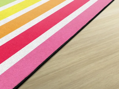Miniatura 3 de Flagship Carpets Hello Sunshine - Alfombra de área para aula, diseño de rayas de arco iris brillante, para aprendizaje en interiores o dormitorio
