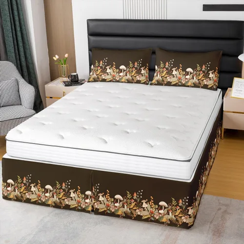Miniatura 14 de Falda de cama con estampado azteca, tamaño individual, falda de cama de retazos geométricos abstractos para niños, niñas, adultos, decoración