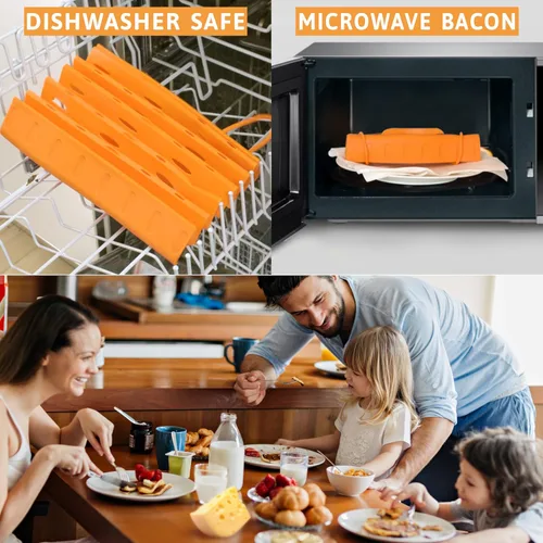 Miniatura 6 de Bad Boy - Olla de tocino para microondas, olla de tocino crujiente para horno de microondas, utensilios de cocina para microondas para tocino