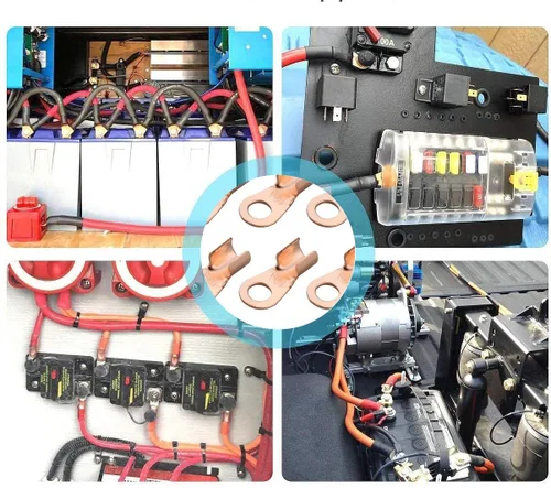 Miniatura 6 de Fielect 100 Uds. Terminales de cable de batería de alambre de cobre abierto OT-10A, terminales de anillo de crimpado, conectores de orificio