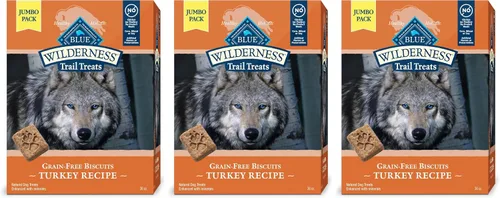Miniatura 20 de Blue Buffalo Wilderness Trail Treats - Galletas crujientes para perros, sin granos, con alto contenido de proteínas, receta de pavo, bolsa de 24