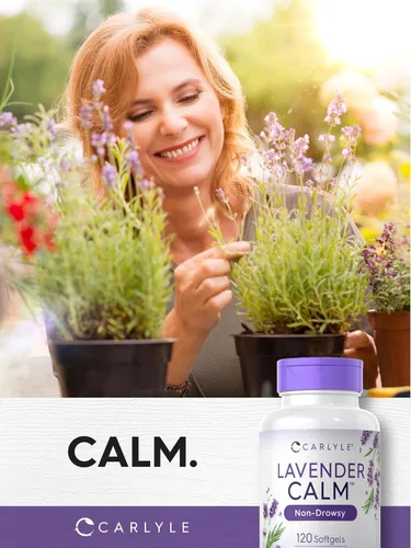 Miniatura 6 de Carlyle Pastillas de lavanda 80 mg 120 cápsulas de gel suave Fórmula calma y sin somnolencia Suplemento sin OMG y sin gluten