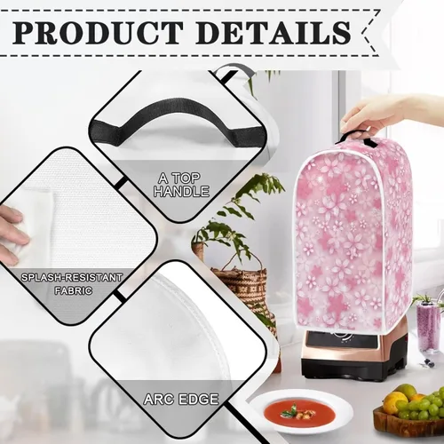 Miniatura 4 de doginthehole Fundas para licuadora, cubierta estética de flor de cerezo rosa, cubierta para batidora de cocina, cubierta para electrodomésticos