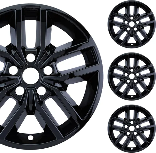 PACRIM Juego de fundas de rueda de 18 pulgadas color negro brillante hecho para Jeep Grand Cherokee Limited, Trailhawk (2018-2022) | Tapacubos de
