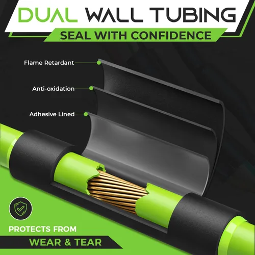 Miniatura 3 de GEARit Tubo termorretráctil de 1 pulgada, relación 3:1, forro adhesivo, envoltura retráctil industrial impermeable de grado marino, tubo de doble