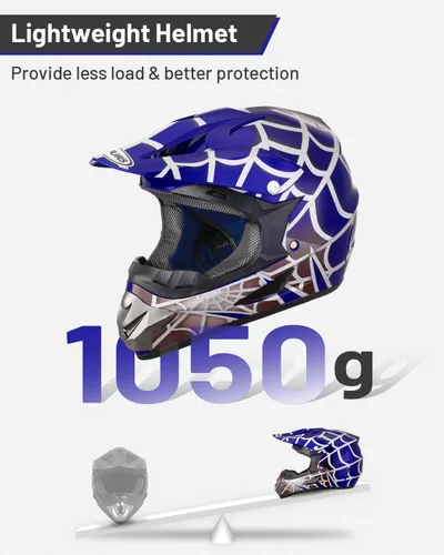 Miniatura 2 de OUMURS DOT Casco para bicicleta de tierra para jóvenes para niños y niñas de 5 a 14 años, de cuatro ruedas, motocross, BMX, MX, UTV, moto de nieve