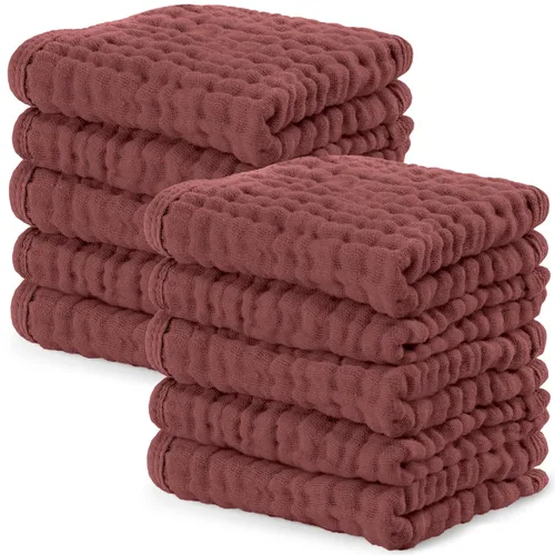 Miniatura 75 de Comfy Cubs - Juego de paños de muselina para eructos de 20 x 10 pulgadas, paquete de 10, tamaño grande, 6 capas, 100% algodón, absorbentes, seguros