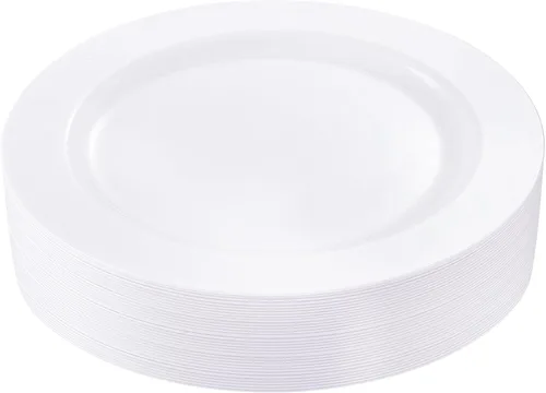 Miniatura 11 de bUCLA 30 platos de plástico transparente desechables, platos de plástico transparente resistentes de 10.25 pulgadas para fiestas y bodas
