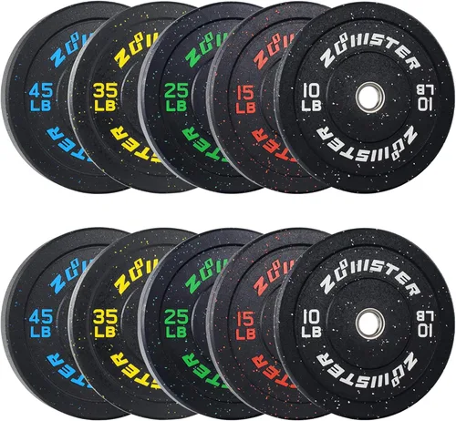 Miniatura 13 de Placa de Parachoques Olímpica Placa de Peso con Alto Rebote Placa de Peso con Inserción de Acero para Entrenamiento de Fuerza y Levantamiento