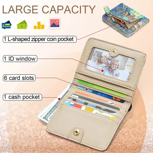 Miniatura 2 de APHISON Billetera para mujer, delgada y pequeña, cartera RFID para mujer, 09-0098, Moda