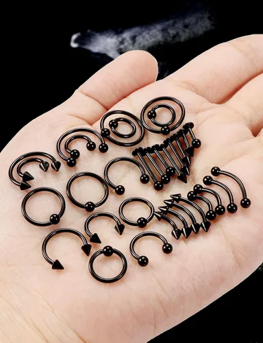 Miniatura 7 de 16G 20G Anillos de labio de herradura, septum, nariz, anillos de tragus de acero quirúrgico, hélice, caracola, torre, daith, snug, cartílago