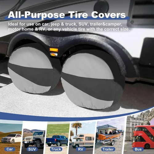 Miniatura 4 de Explore Land - Funda para neumáticos, 4 unidades para camionetas, SUV, remolque, cámper, vehículos recreativos - Protector de rueda resistente