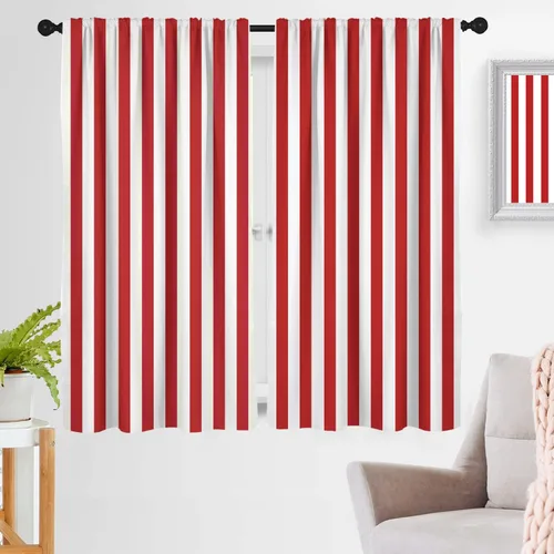 Miniatura 12 de zokyer Cortinas de ventana a rayas beige crema, modernas rayas verticales de 63 pulgadas de largo, 2 paneles, cortinas bohemias neutras para niños